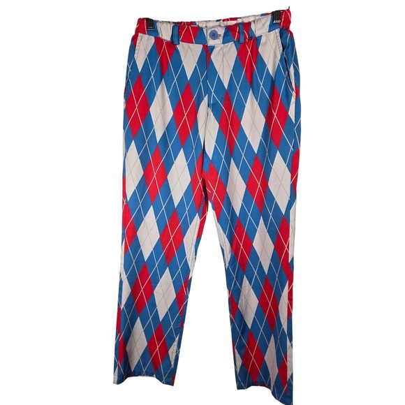 Tipsy Elves Other - Tipsy Elves Mens Argyle Golf Pants Red White Blue Diamond Performance Trousers S